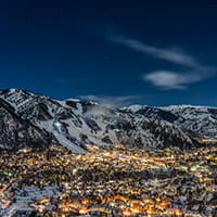 Aspen Mountain at night