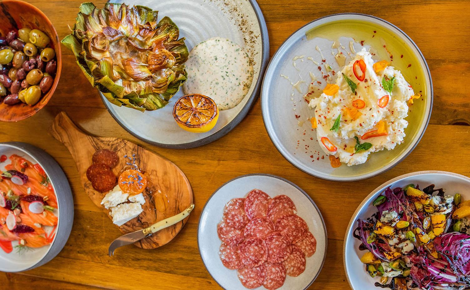 Family style dishes from Sam's on Snowmass. 