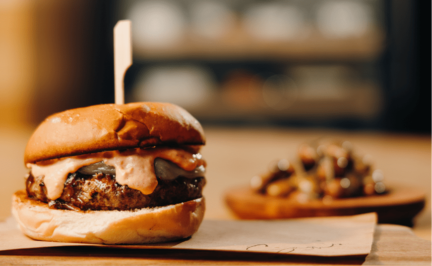 Cheese burger at Elk Camp in Snowmass