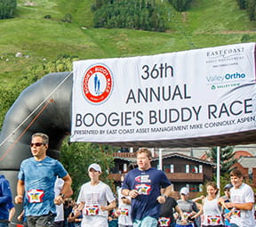 Start of the Buddy Race in downtown Aspen Colorado.