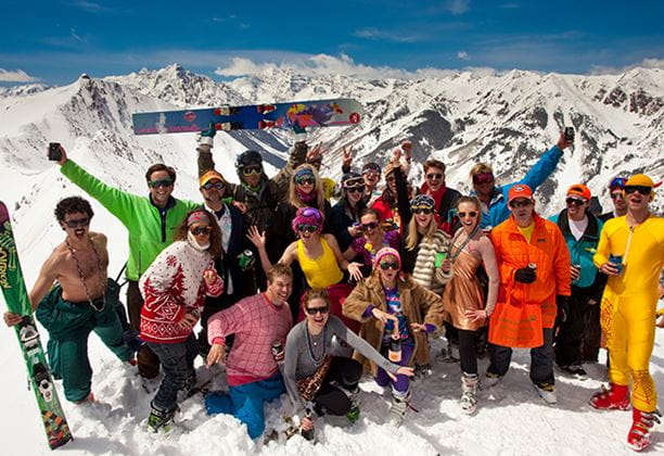 Closing day party at Aspen Highlands on top of the Highland Bowl.