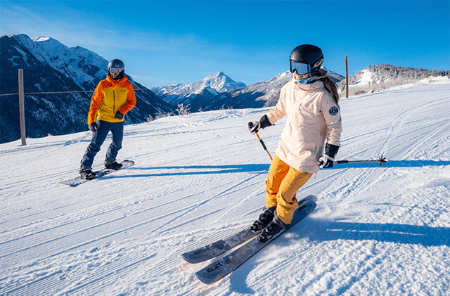 Skier and Boarder at Aspen Snowmass