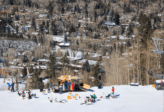 Oasis bar at the base of the little nell lift, above the town of aspen