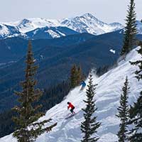 Skier on expert terrain at Aspen Highlands
