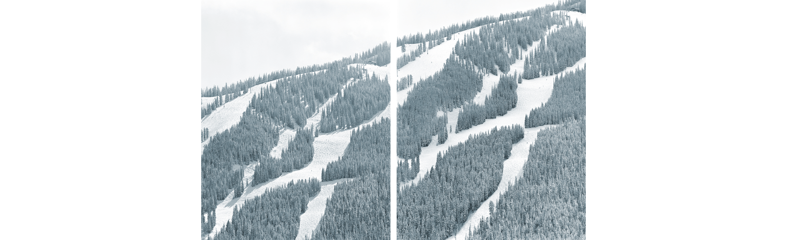a collage of a ski slope
