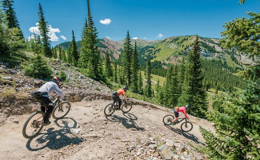Downhill bikers at Snowmass Bike Park
