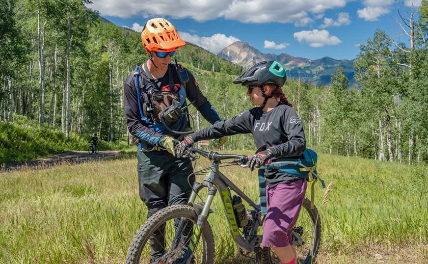 Child biker at the Snowmass bike park