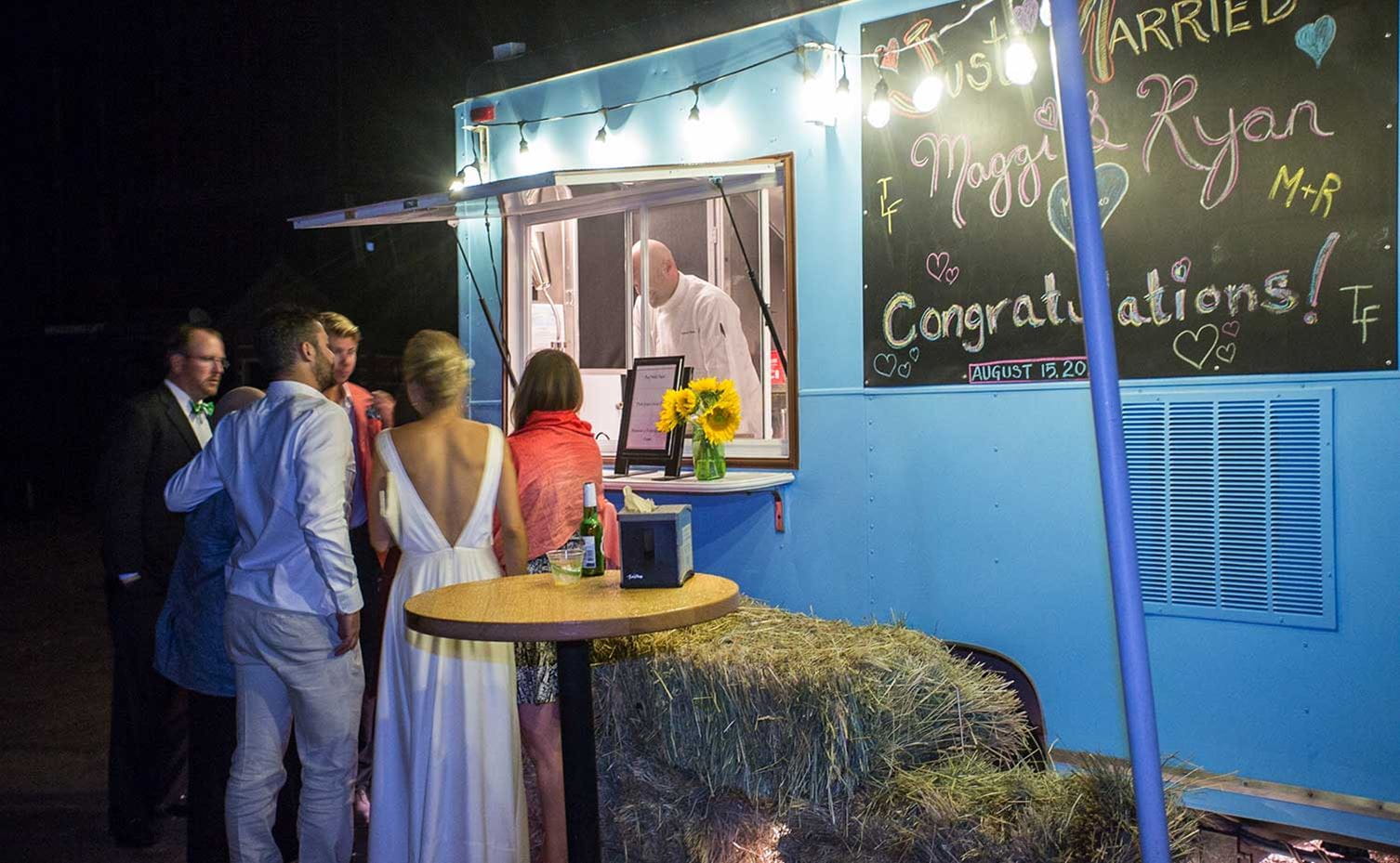 Weddings at The Sled - mobile dining cart