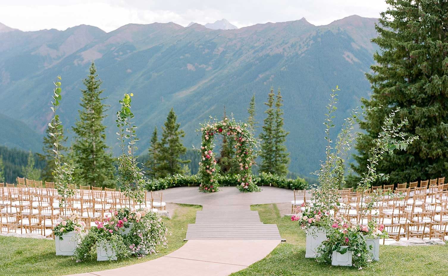 Wedding ceremony venue atop Aspen Mountain