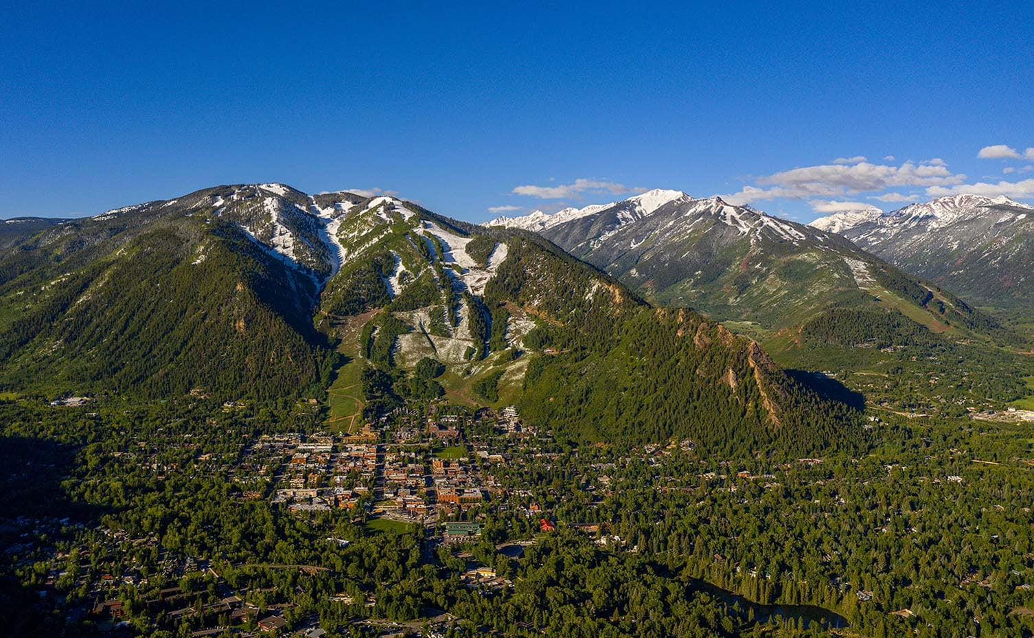 Aspen downtown after the first snow in late summer