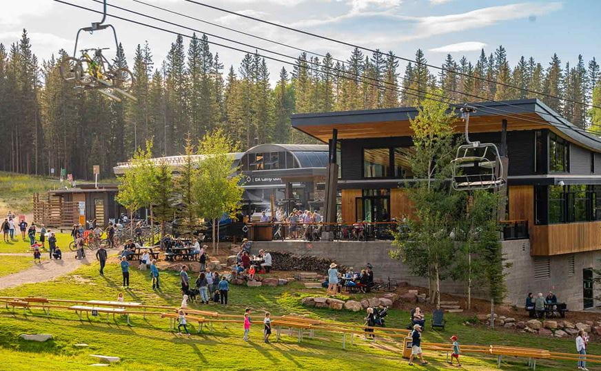 View of Elk Camp restaurant in the summer. 