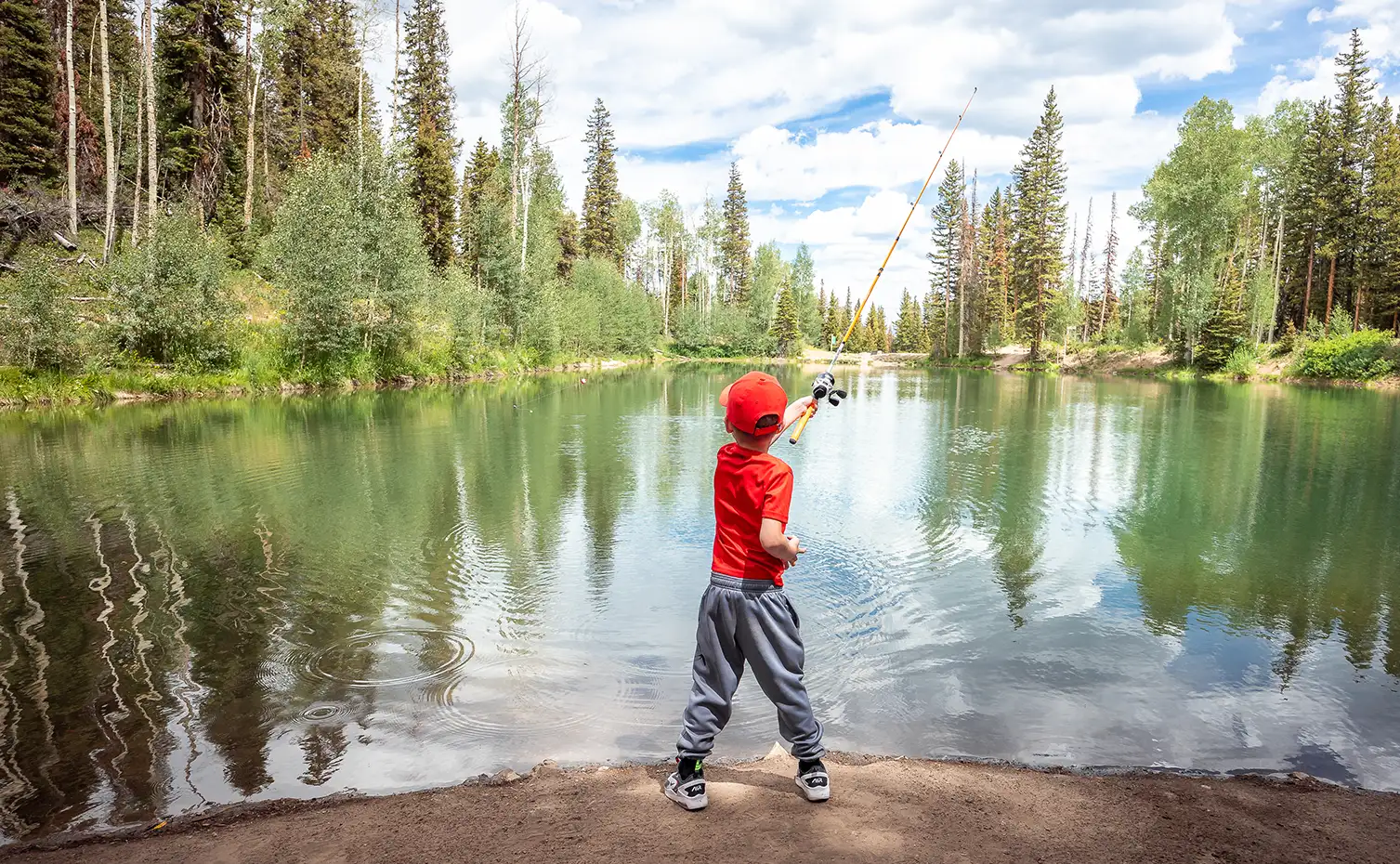 Kid fishing at Trout Hook Pond