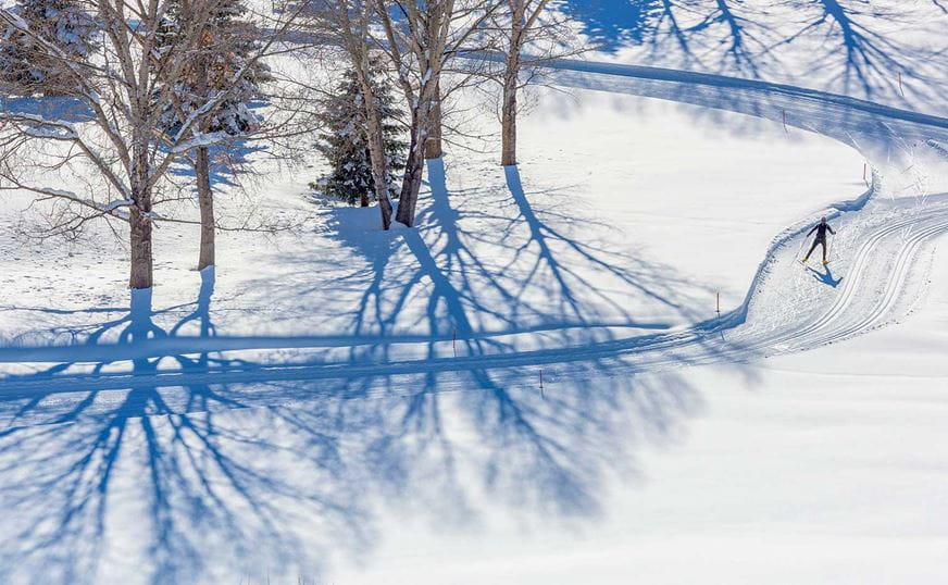 Cross-country skiing at a nordic center at Aspen Snowmass