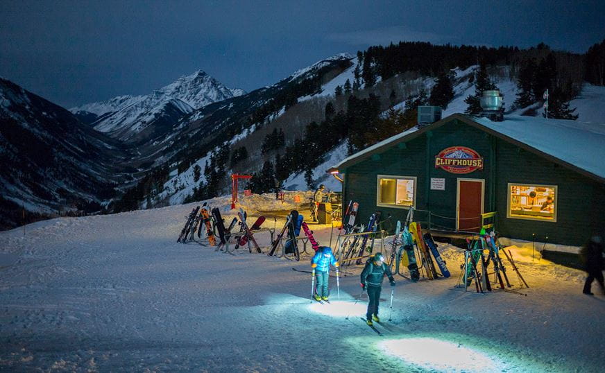 Full Moon dinners at the Cliffhouse on Buttermilk Mountain. 