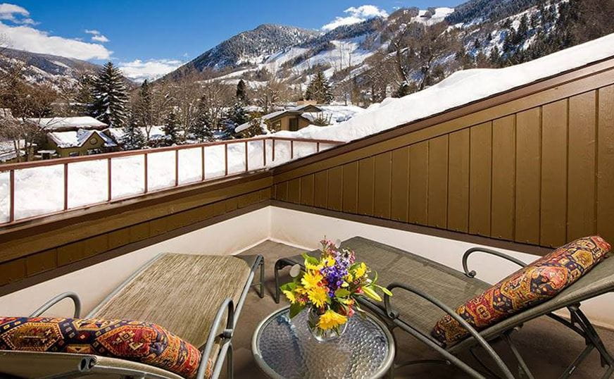 Aspen Mountain Lodge view from the deck in Aspen, CO