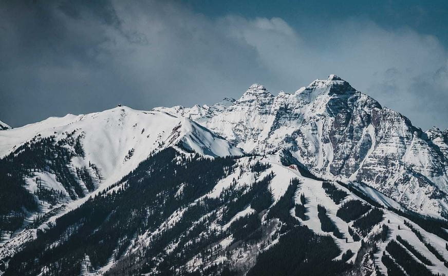 Pyramid Peak with Aspen Highlands and Highland Bowl in the foreground
