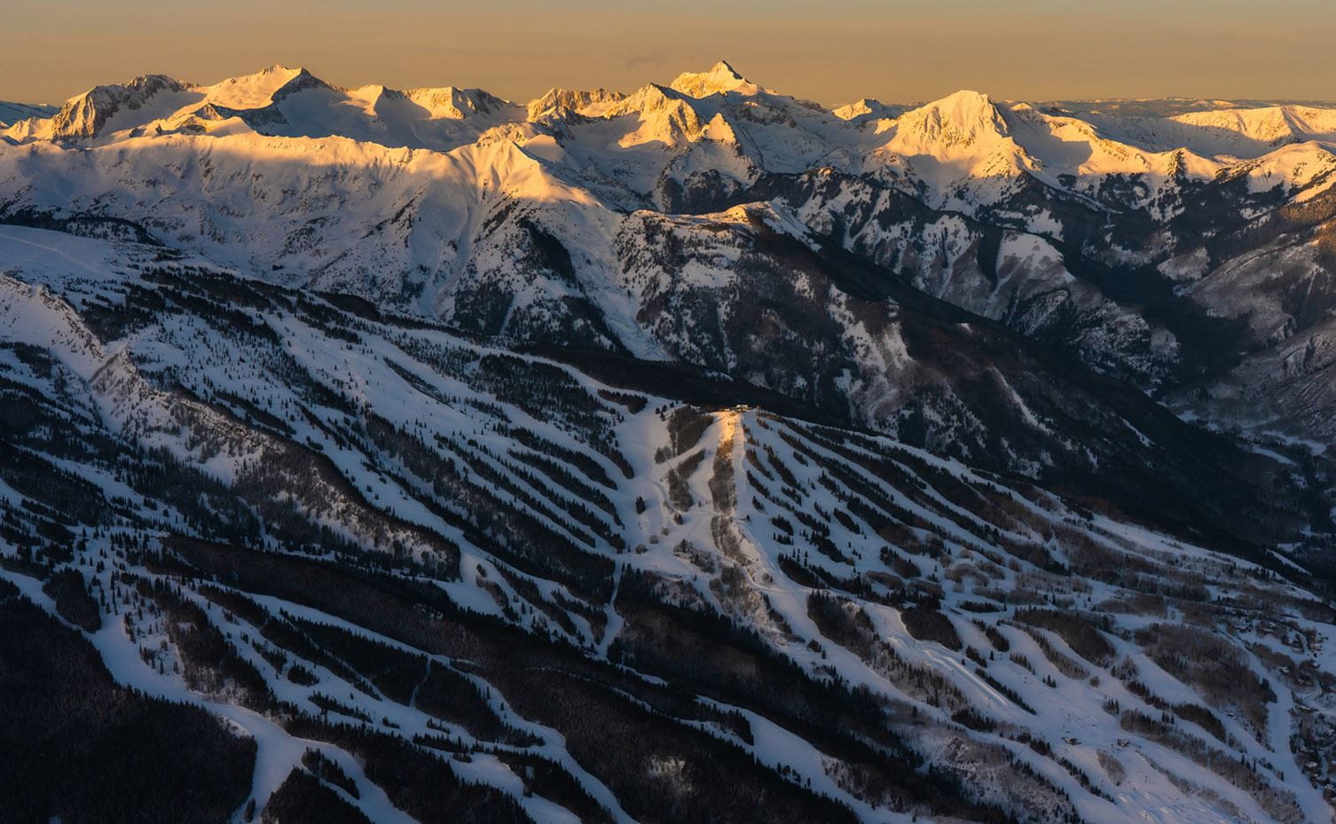 Sunrise across the Elk Mountains with Snowmass