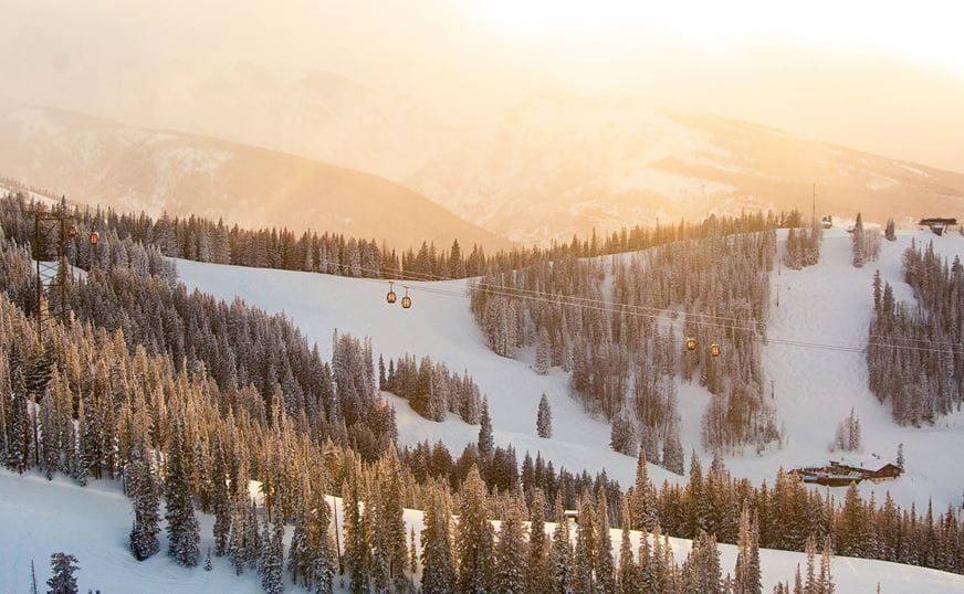 Sunset on Aspen Mountain. 