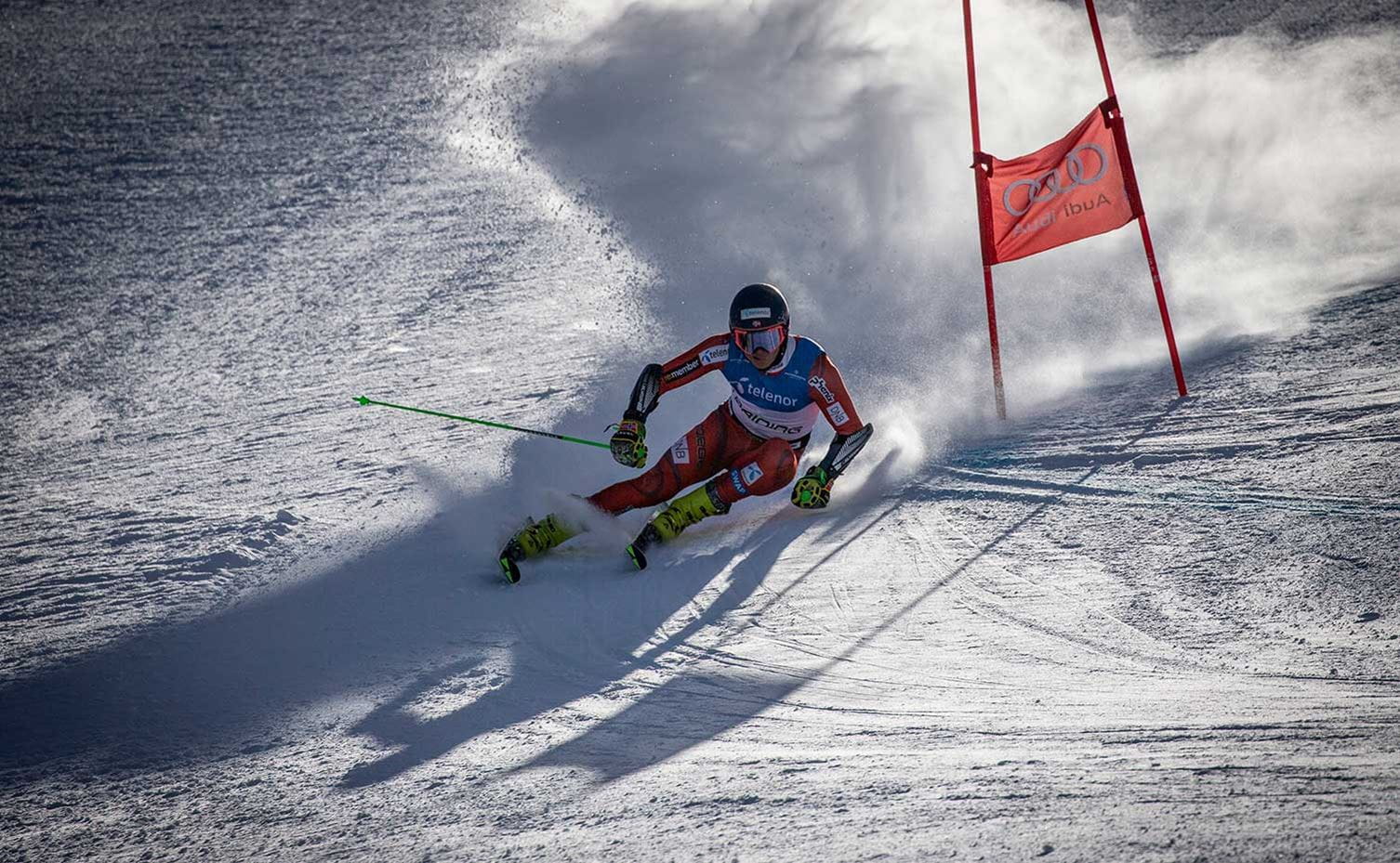 Ski racer at Aspen Mountain