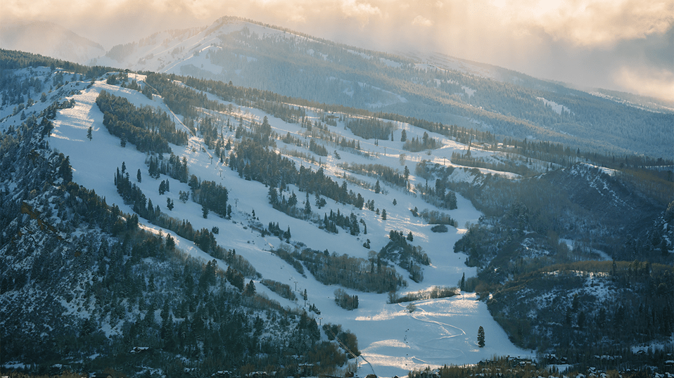 Morning light on Buttermilk Mountain is Aspen