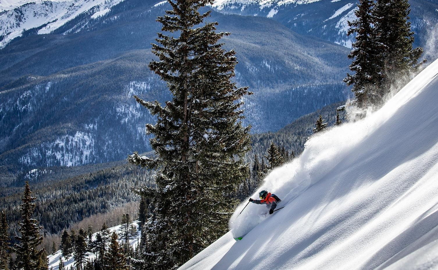 A skier descends the newest terrain at Aspen Mountain: Pandora's