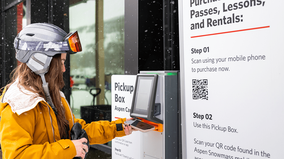 Guest using Pick Up Box at Buttermilk