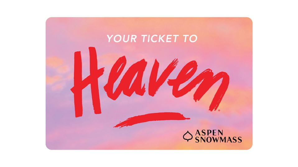Alex Israel's "Heaven" lift ticket artwork for 24-25