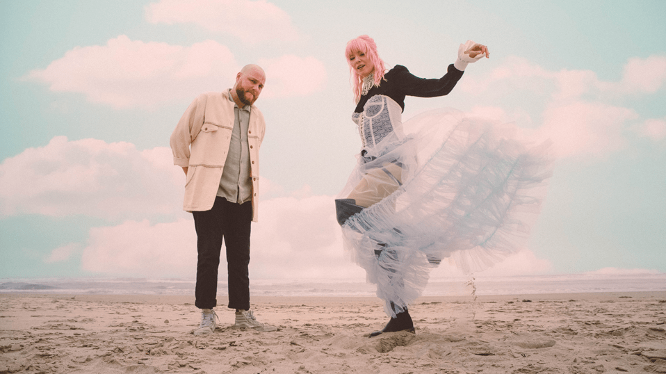 New Constellations posing at the beach