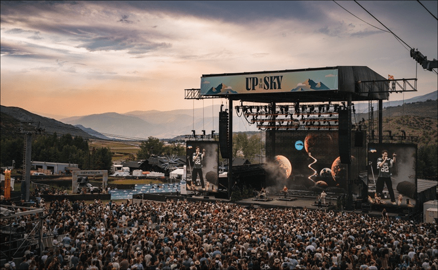 Up in the Sky 2025 Stage with large crowd and sunset in background