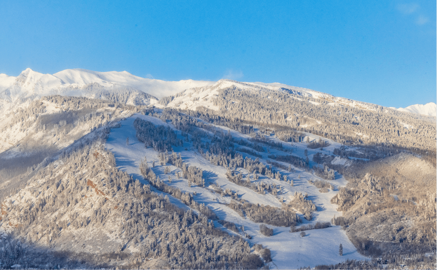 Buttermilk mountain on a snowy sunny morning