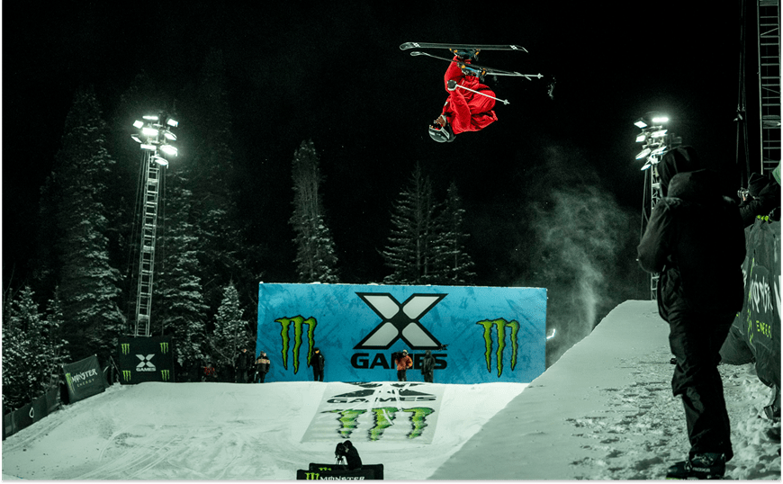 Alex Ferreira doing a trick on the halfpipe for X Games in 2026