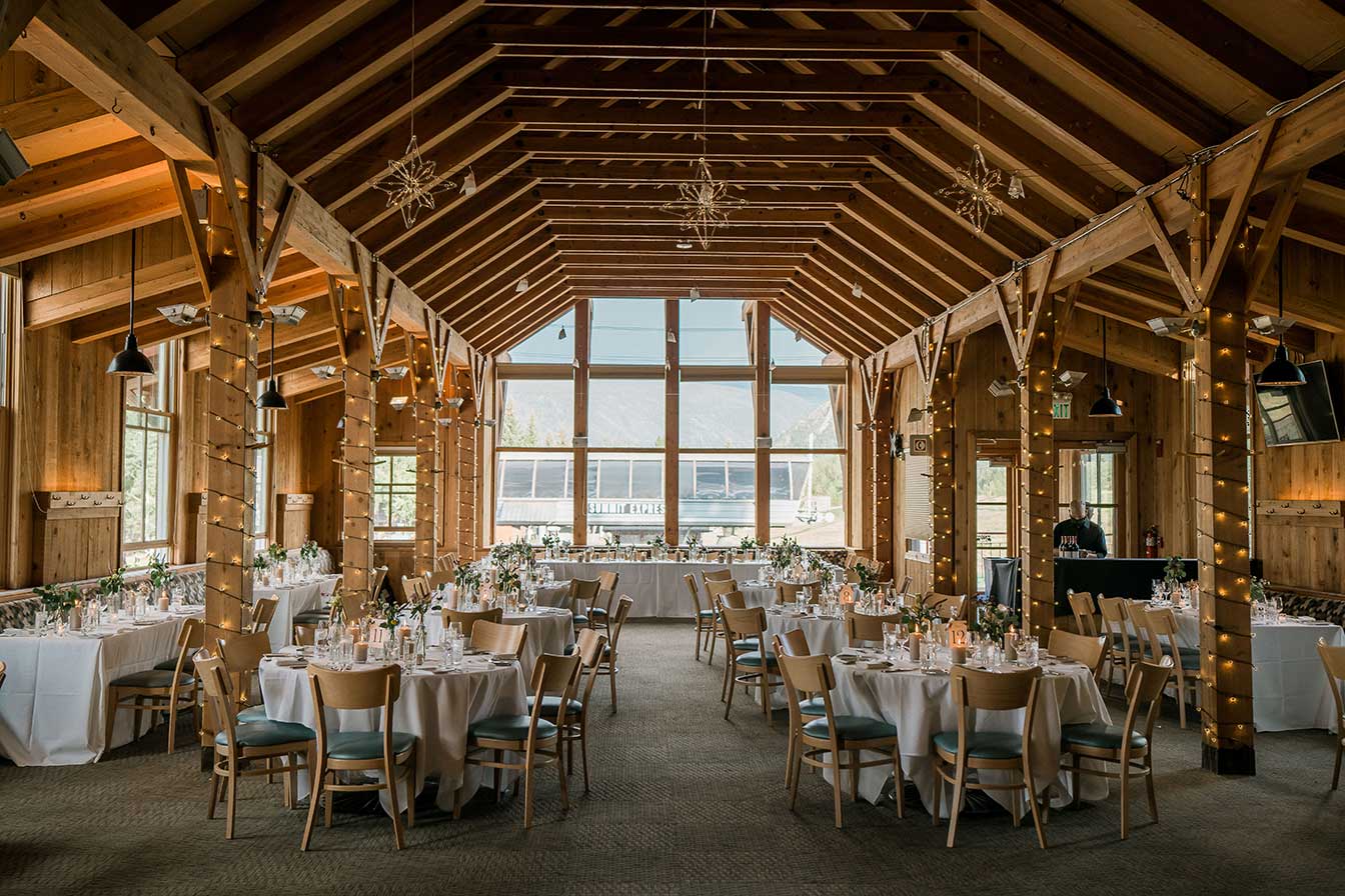 Weddings at Buttermilk Mountain Lodge Banquet set Up