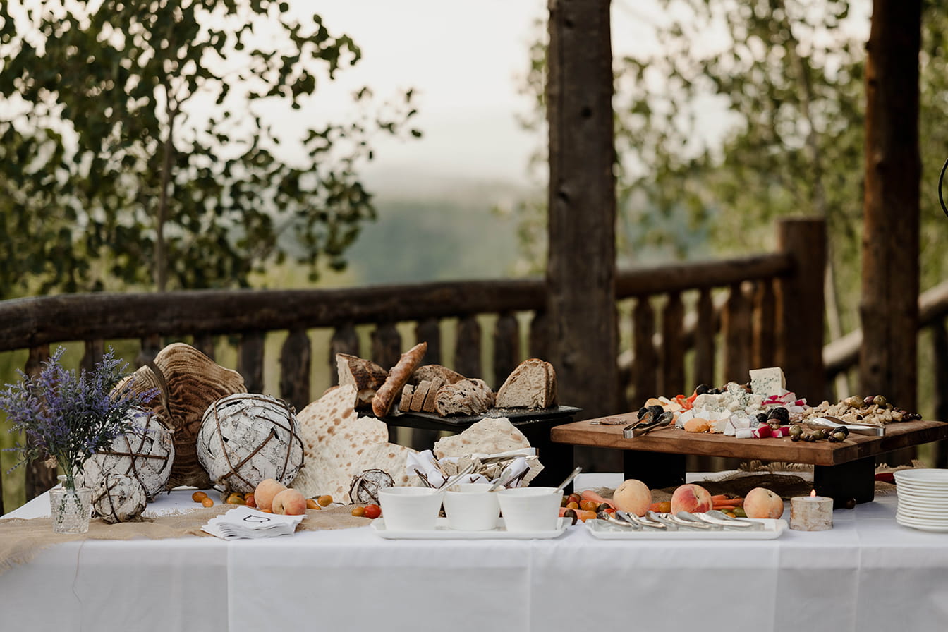Mountain wedding buffet table