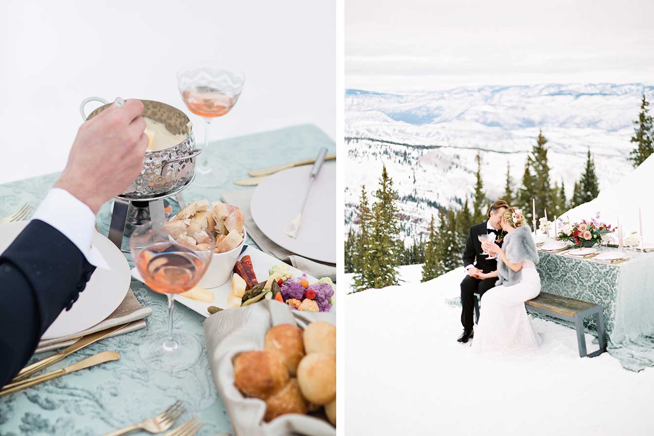 Cloud Nine Alpine Bistro wedding collage