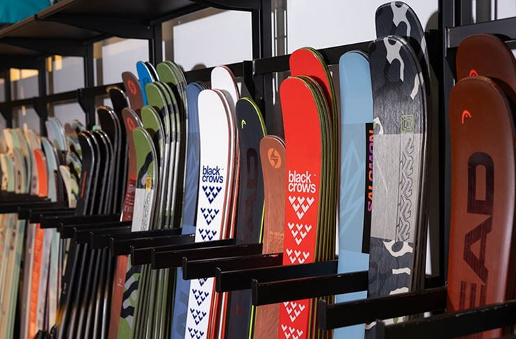 Ski Rack at Four Mountain Sports.