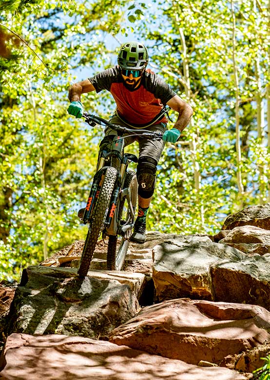 Downhill mountain biker at Snowmass