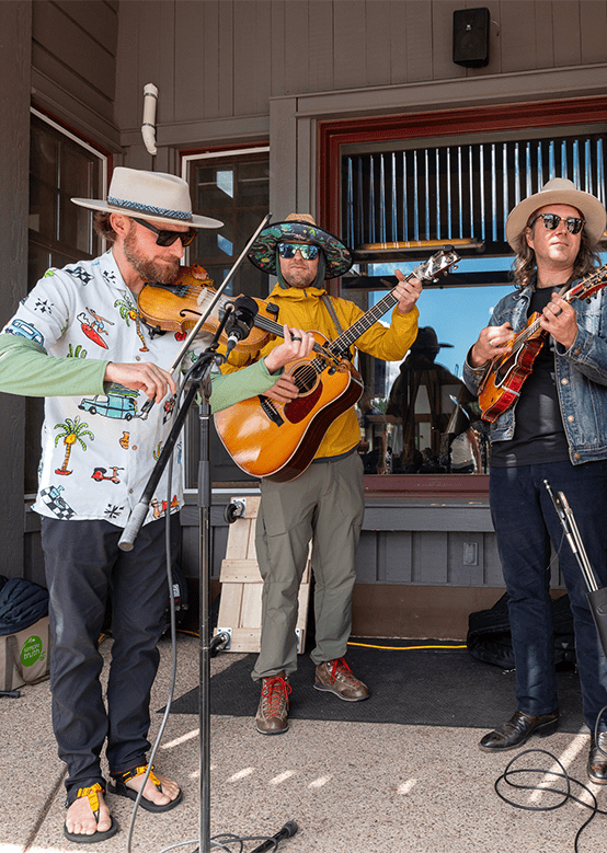 Bluegrass band plays on the sundeck at Aspen during the Summer 