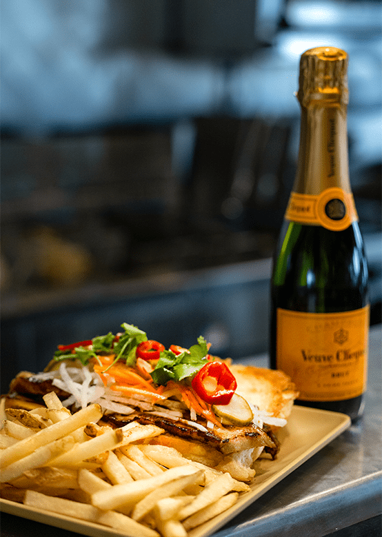 A Banh Mi and Champagne at the Sundeck at Aspen 