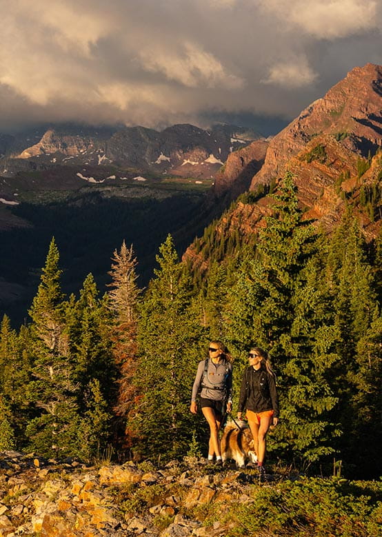Hiking atop Snowmass in summer