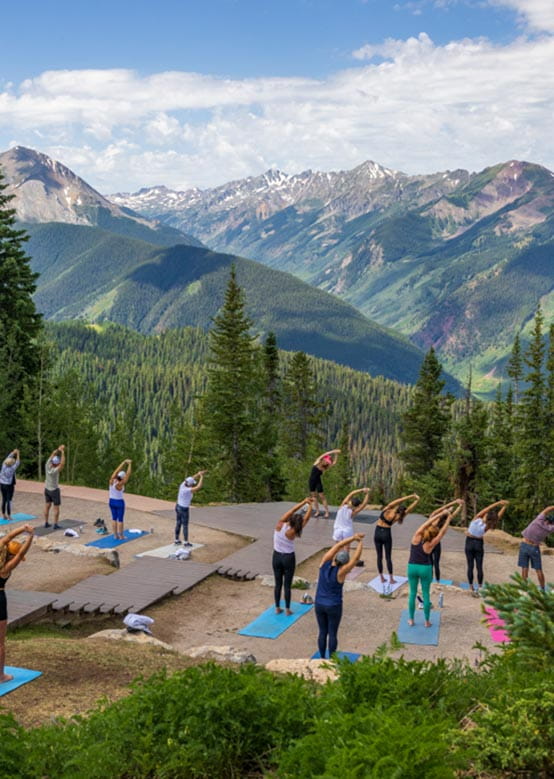 Yoga on Aspen Mountain in summer