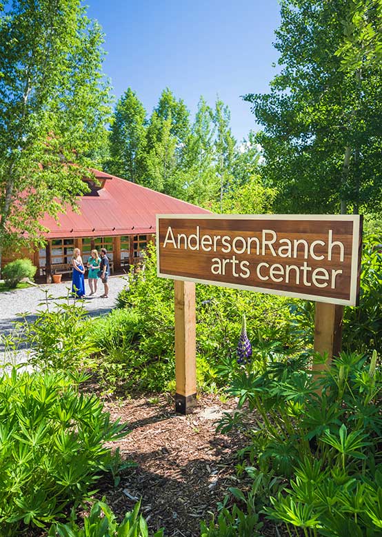 A sign reading Anderson Ranch Arts Center stands outside the building.