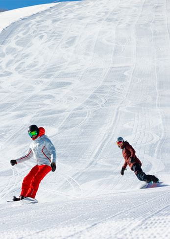 Cruising a groomer at Aspen Mountain