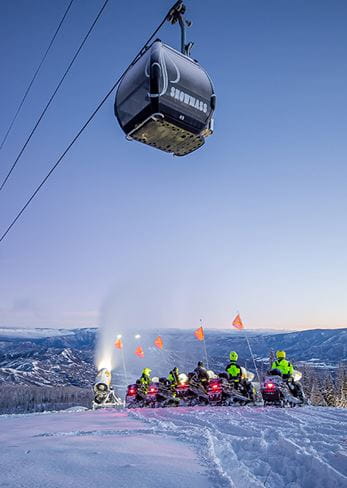 Employment at Aspen Skiing Company - Snowmobile team under gondola