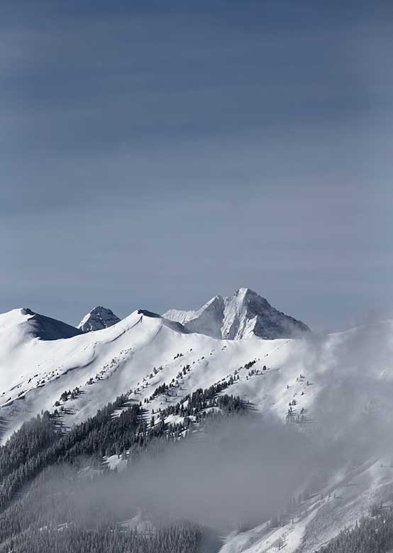 A snowy scene of the environment around Aspen