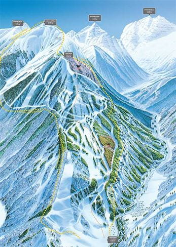 Aspen Highlands Uphill Trail Map, Aspen, Colorado