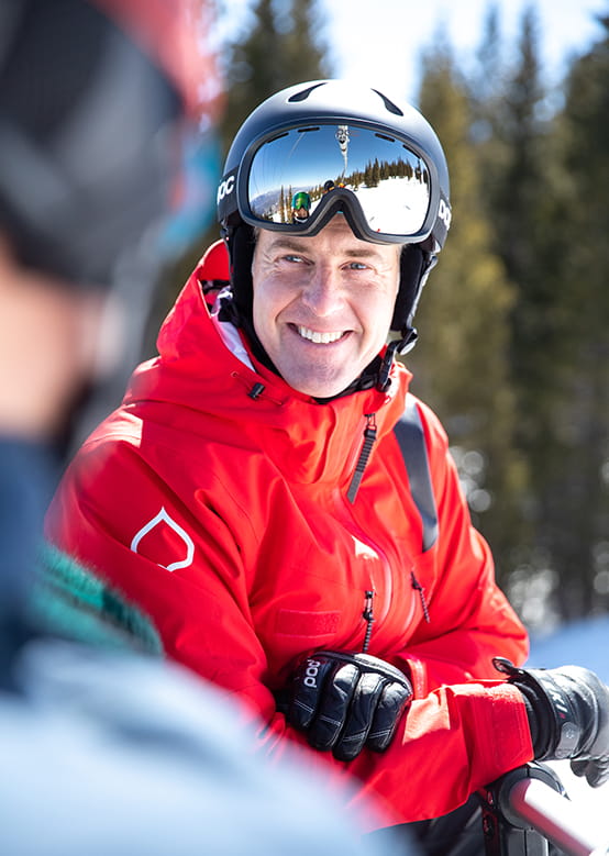 On the chairlift with an Aspen Snowmass Ski Pro. 