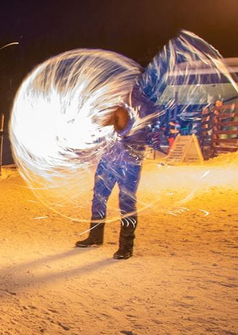 Fire twirler at Ullr Nights Snowmass