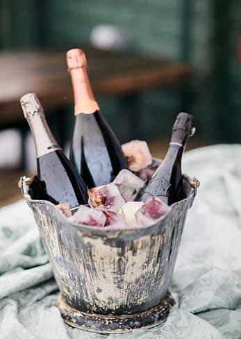 Champagne awaits in an ice bucket