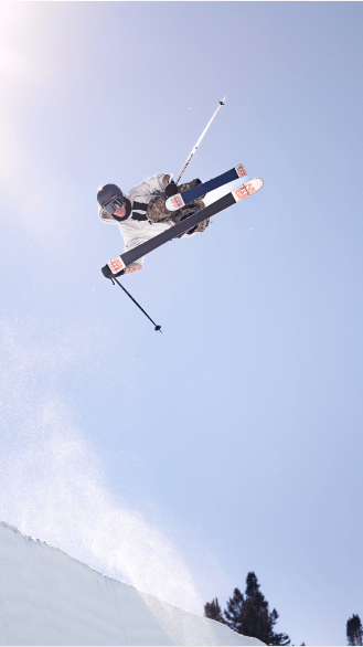 Person flies above the camera on the half pipe