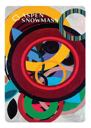close up of art on the aspen snowmass lift ticket for 26-27